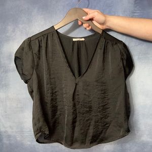 Mi Ami Black Silk Short Sleeve Shirt
